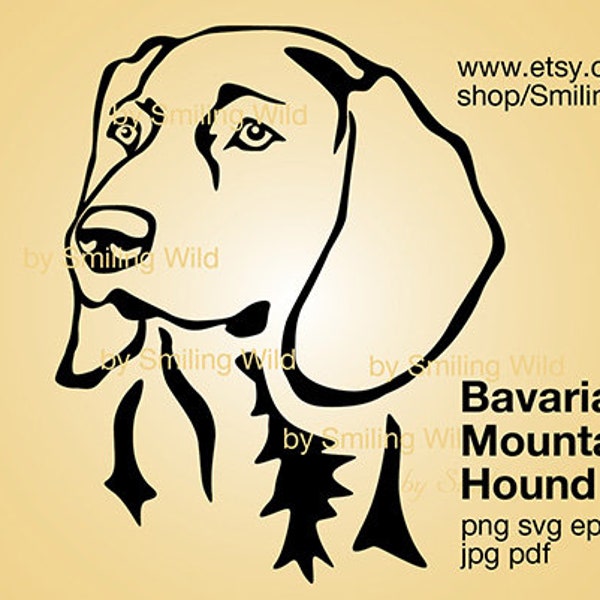 Bavarian Mountain Hound dog svg clipart cut file cuttable vector graphic art Bavarian Mountain Hound dog png printable artwork design