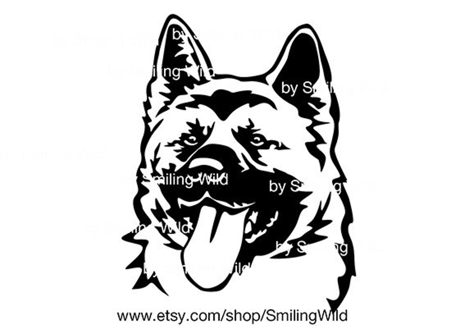 Amerikaanse Akita svg clipart vector grafische kunst hond | Etsy Nederland