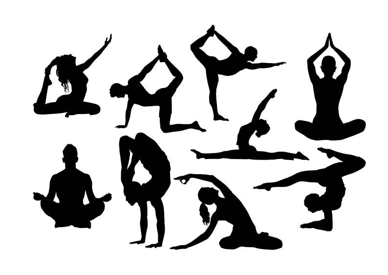 yoga silhouette svg cut file yoga png printable sport woman etsy
