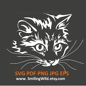 Ragdoll Cat svg & png white clipart portrait  - feline vector graphic design Cricut and laser cut file for DIY crafts - digital design