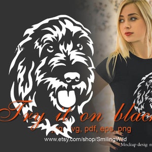 Labradoodle svg & png clip art design numérique, fichier d'illustration chien graphique vectorielle découpe Labradoodle