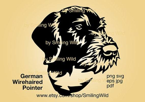 German Wirehaired Pointer Dog Svg Clipart Vector Graphic Art - Etsy