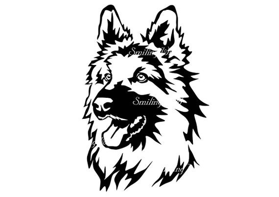 Download Free Long Coat German Shepherd Svg Vector Graphic Art Printable Etsy SVG Cut Files