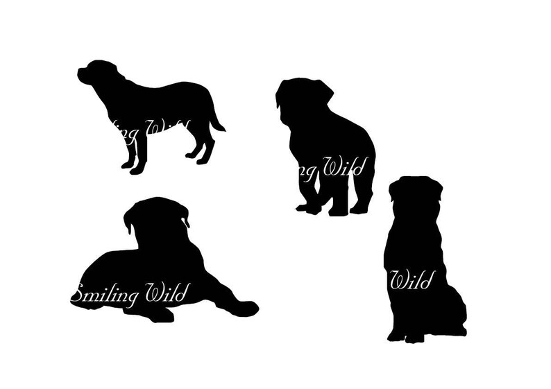 Download Rottweiler svg dog clipart silhouette jumping dog running | Etsy