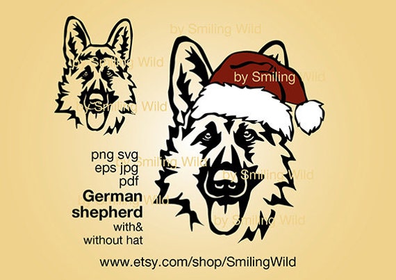 Download Free German Shepherd Svg Portrait Clipart Vector Graphic Art Xmas Etsy SVG DXF Cut File