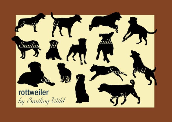 Download Rottweiler Svg Dog Clipart Silhouette Jumping Dog Running Etsy PSD Mockup Templates