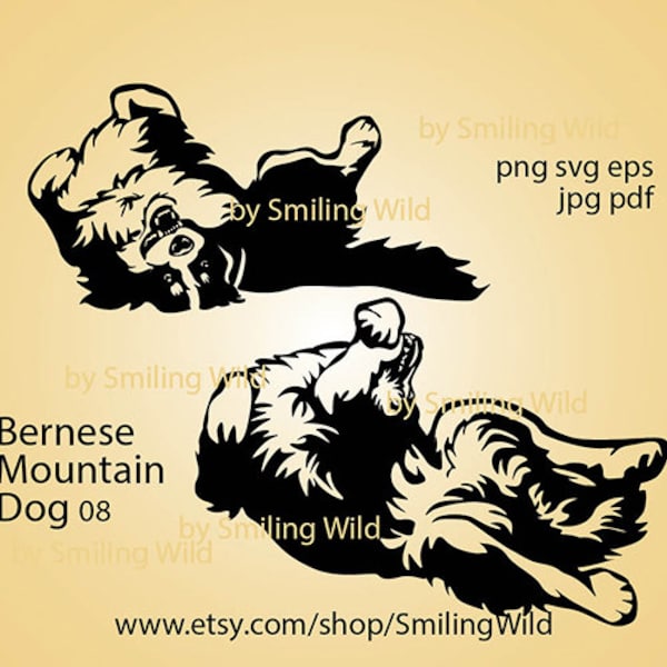 Bernese Mountain Dog svg, Lying dog clipart cut file cricut, Bernese mountain dog vector art cuttable cricut digital design