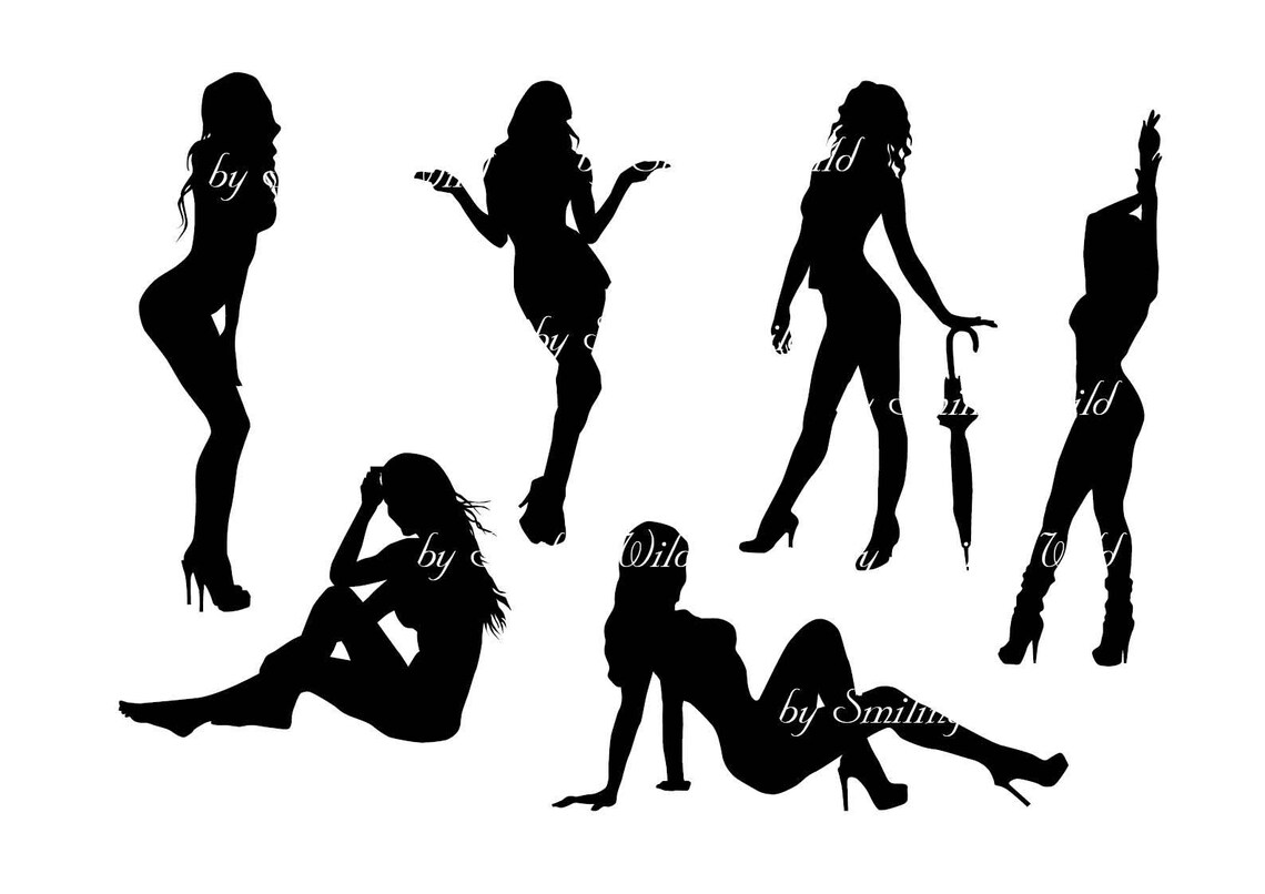 Fille Silhouette Strip Teaseuse Svg Femme Sexy Ambrela Etsy France