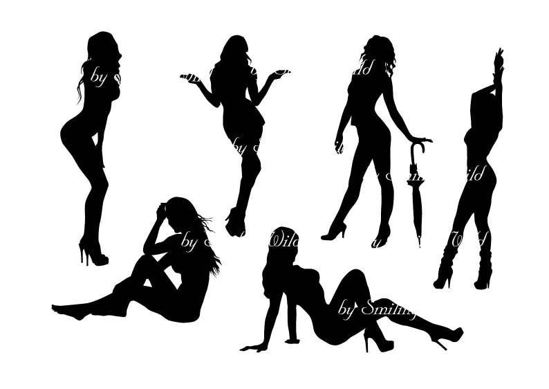 Girl Silhouette Stripper Svg Sexy Woman Ambrela Printable Art Etsy