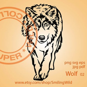 Loup gris svg png - fichiers graphiques vectoriels nature - fichier de conception clipart numérique animal - Cricut animal sauvage & fichier découpé au laser