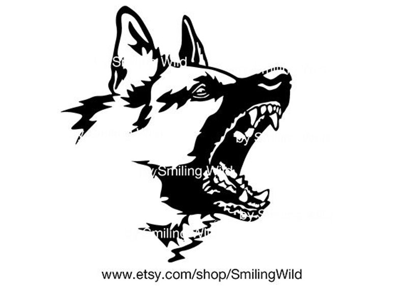 Angry Dog Svg German Shepherd Clipart Cut File Cuttable German - Etsy