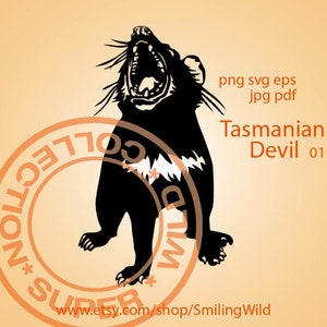 Demonio de Tasmania svg Animal australiano clip art vector gráfico arte Demonio de Tasmania recortable cricut