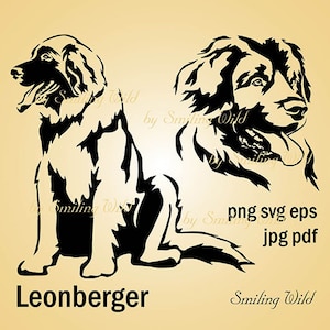 Leonberger svg cane grafica vettoriale leonberger clipart png stampabile download immediato arte digitale opera d'arte leonberger design