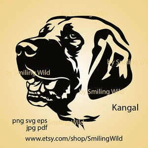Tête de chien svg Kangal design kangal art graphique vectoriel coupe fichier découper cricut kangal oeuvre clipart