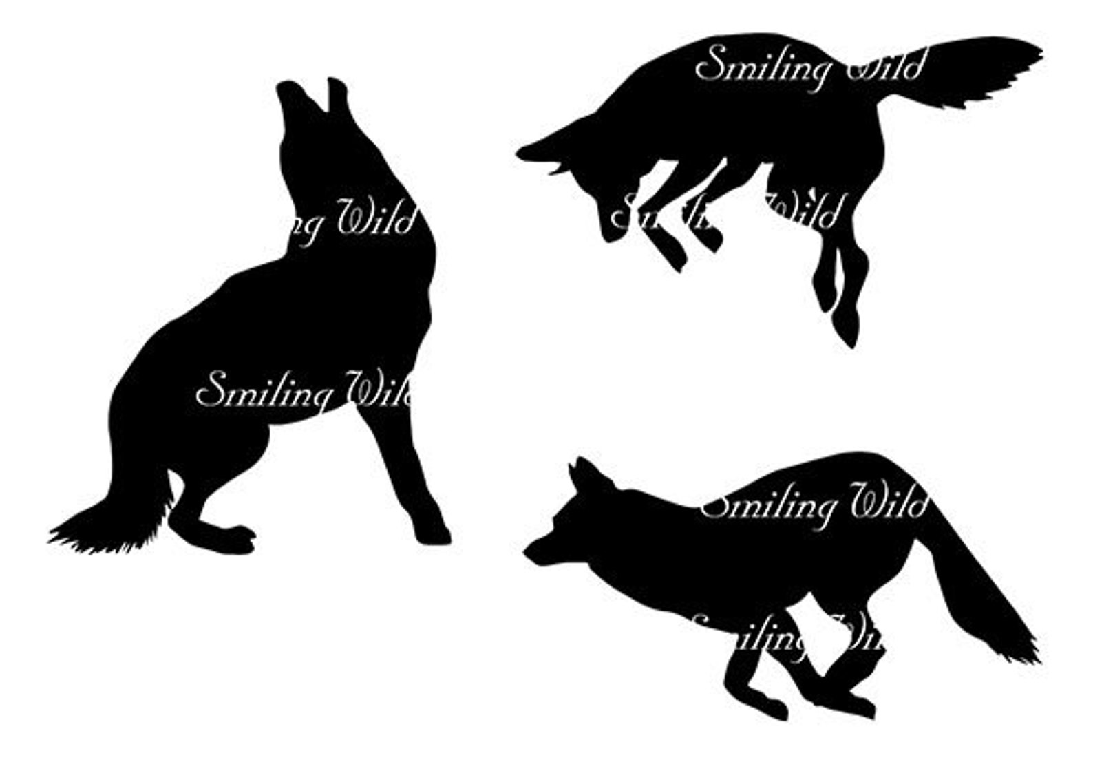 Coyote Svg Silhouette Clipart Woodland Animal Cutout Printable - Etsy