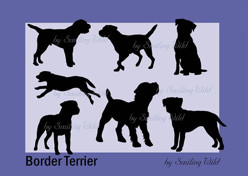 Border Terrier silhouette svg clipart png cutout Border | Etsy