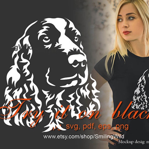 Springer spaniel svg clipart numérique découper, illustration vectorielle de Springer spaniel anglais