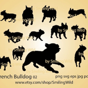 Silhueta svg de cachorro Bulldog Francês, cachorro correndo e pulando, clip art png de Bulldog Francês, arquivo de corte Cricut