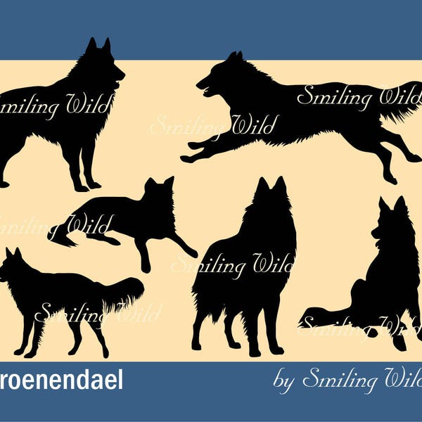 Groenendael svg Belgian black Shepherd silhouette cut out file clipart dog svg Groenendael vector graphic art printable instant download