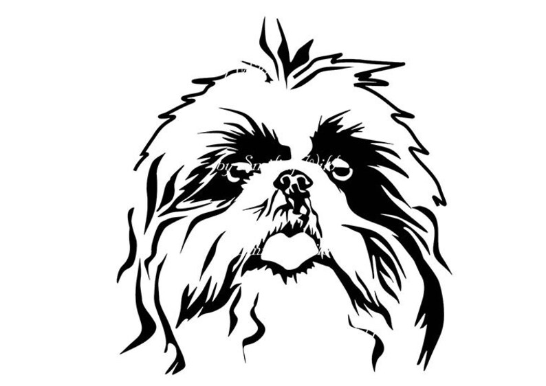 Shih Tzu art design png svg clipart printable vector graphic | Etsy