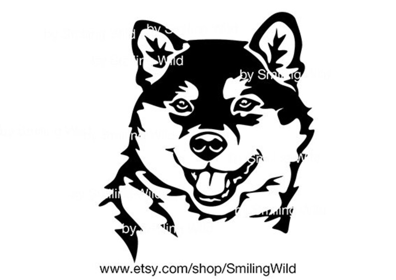 Shiba Inu Dog Breed Svg Portrait Cricut Vector Graphic Art - Etsy UK