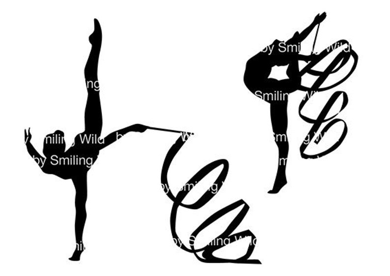 Ribbon Dance Svg Rhythmic Gymnastics Clipart Cut File Cuttable Etsy