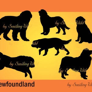 Newfoundland svg silhouette cut file Newfoundland dog printable clipart vector graphic art file dog print commercial use animal art