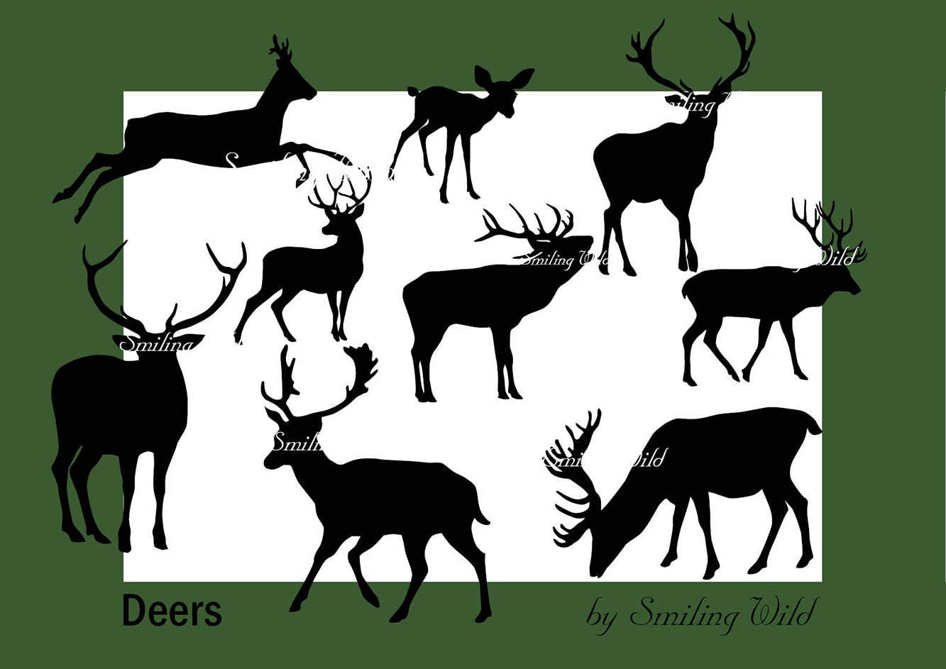 Download Deer svg silhouette stag svg deer clipart forest aniamal | Etsy