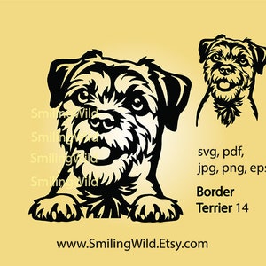 Borderterriër hond svg en png | vector grafische illustraties | hond svg-bestanden voor laser | gluren borderterriër gezicht gesneden bestand cricut | hondenpoot svg
