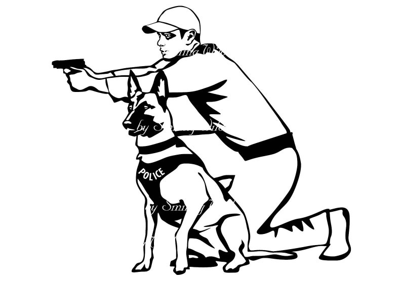 Belgian malinois vector police dog svg clipart art design | Etsy