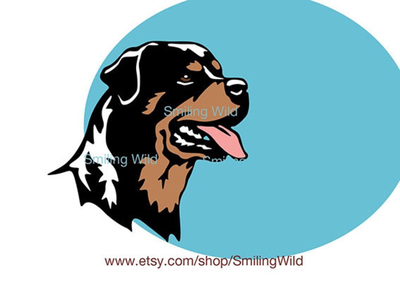 Download Rottweiler Dog Svg Portrait Cut File Clipart Vector Graphic Art Rottweiler Artwork Cuttable Digital Design Head Clip Art Art Collectibles