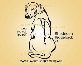 Rhodesian Ridgeback svg /05/ vector graphic art sitting dog clipart for printing and logo cut file laser cuttable cricut digital design