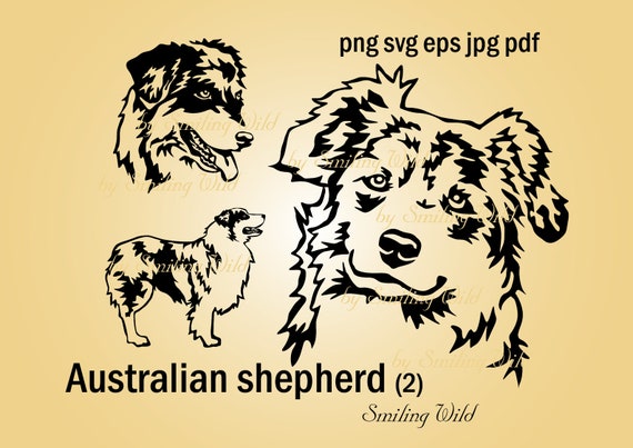 Aussie svg clip art Australian Shepherd cut file vector art cricut ...