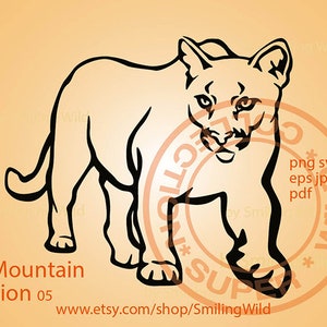 Mountain Lion svg vector graphic art puma clipart cougar svg Mountain Lion laser cut file cuttable logo wild animal digital design cricut