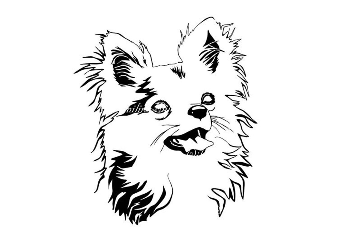 Long haired chihuahua design art digital artwork svg eps Etsy