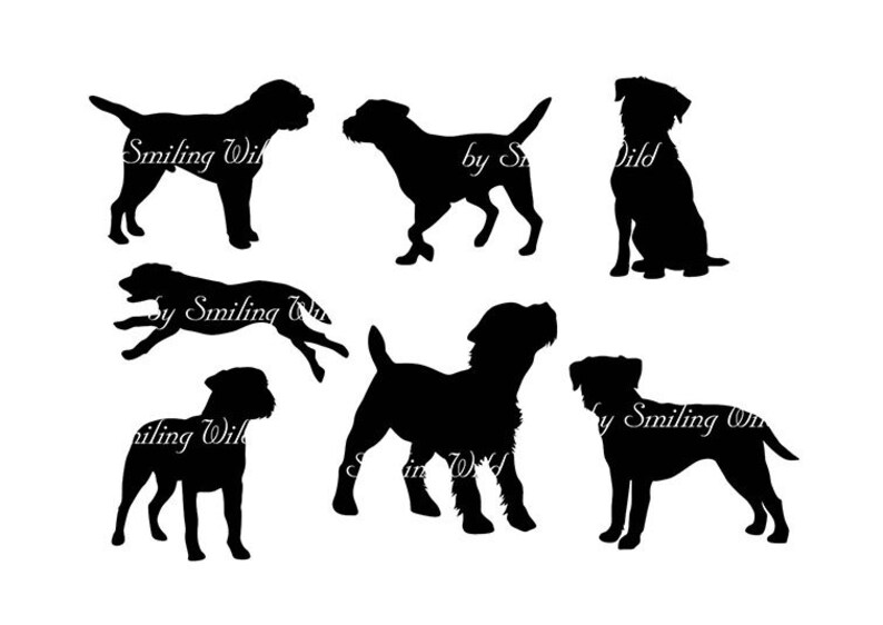 Border Terrier silhouette svg clipart png cutout Border | Etsy