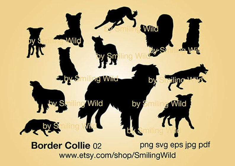 Download Border Collie 02 svg dog clipart cut file cricut Border ...
