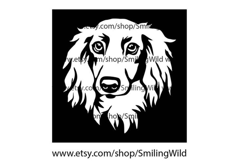 Download Dachshund Long Haired Svg Cut File White Print On Black Clipart Vector Graphic Art Cuttable Cricut Dog Digital Design Laser Cut Cutting Clip Art Art Collectibles Kromasol Com