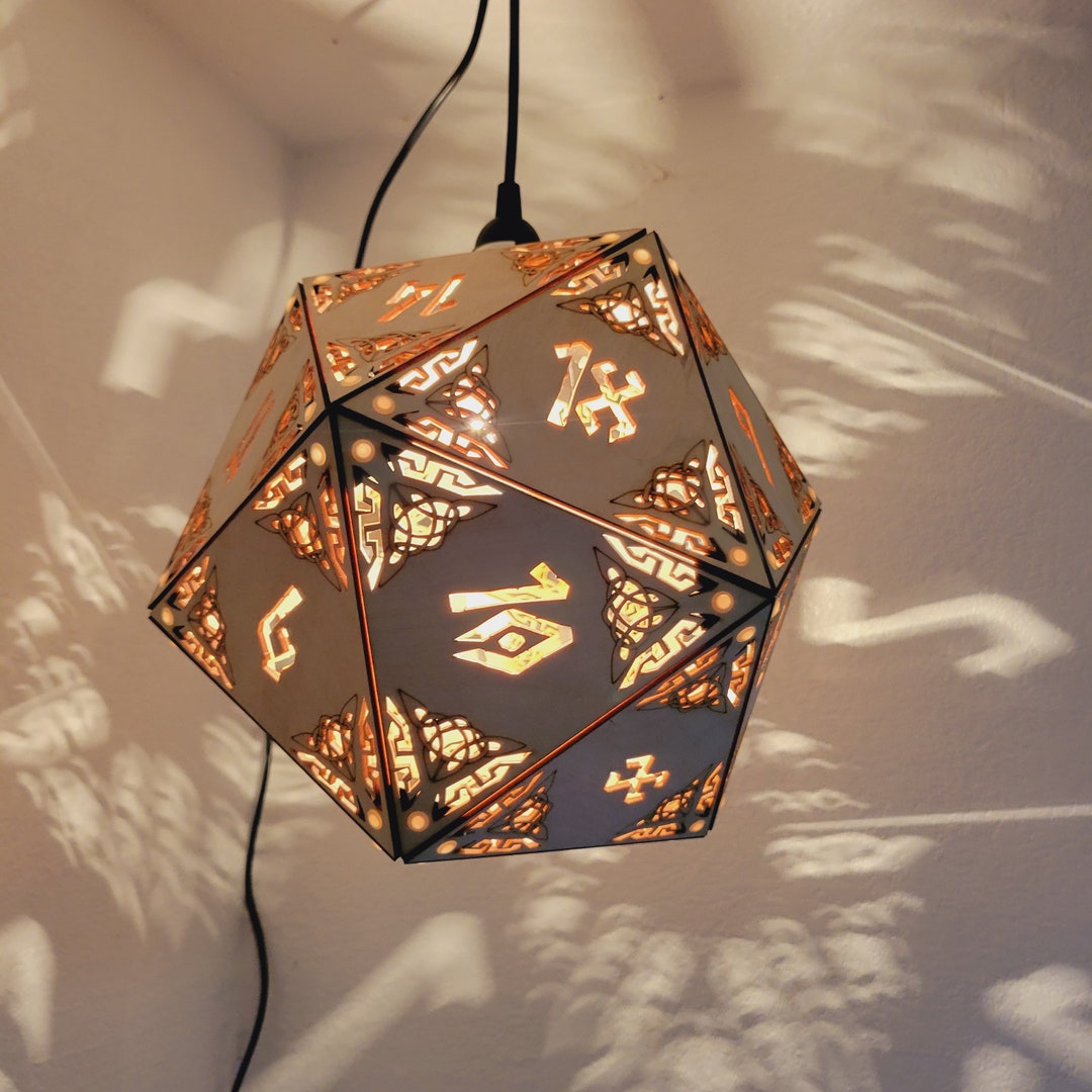 D20 Dungeons and Dragons Dice Lamp Hanging Pendant or Desk Lamp, DND Etsy