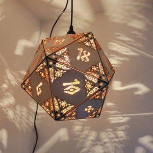 D20 Dungeons and Dragons Dice Lamp - Hanging Pendant or Desk Lamp, DND
