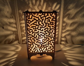 Turing Pattern Wood Table Lamp