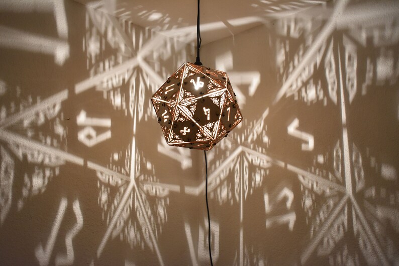 D20 Dungeons and Dragons Dice Lamp Hanging Pendant Etsy