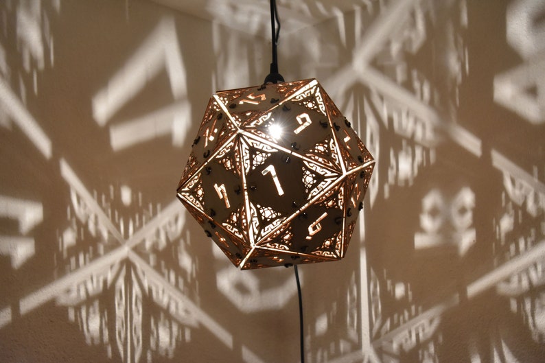 D20 Dungeons and Dragons Dice Lamp Hanging Pendant Etsy
