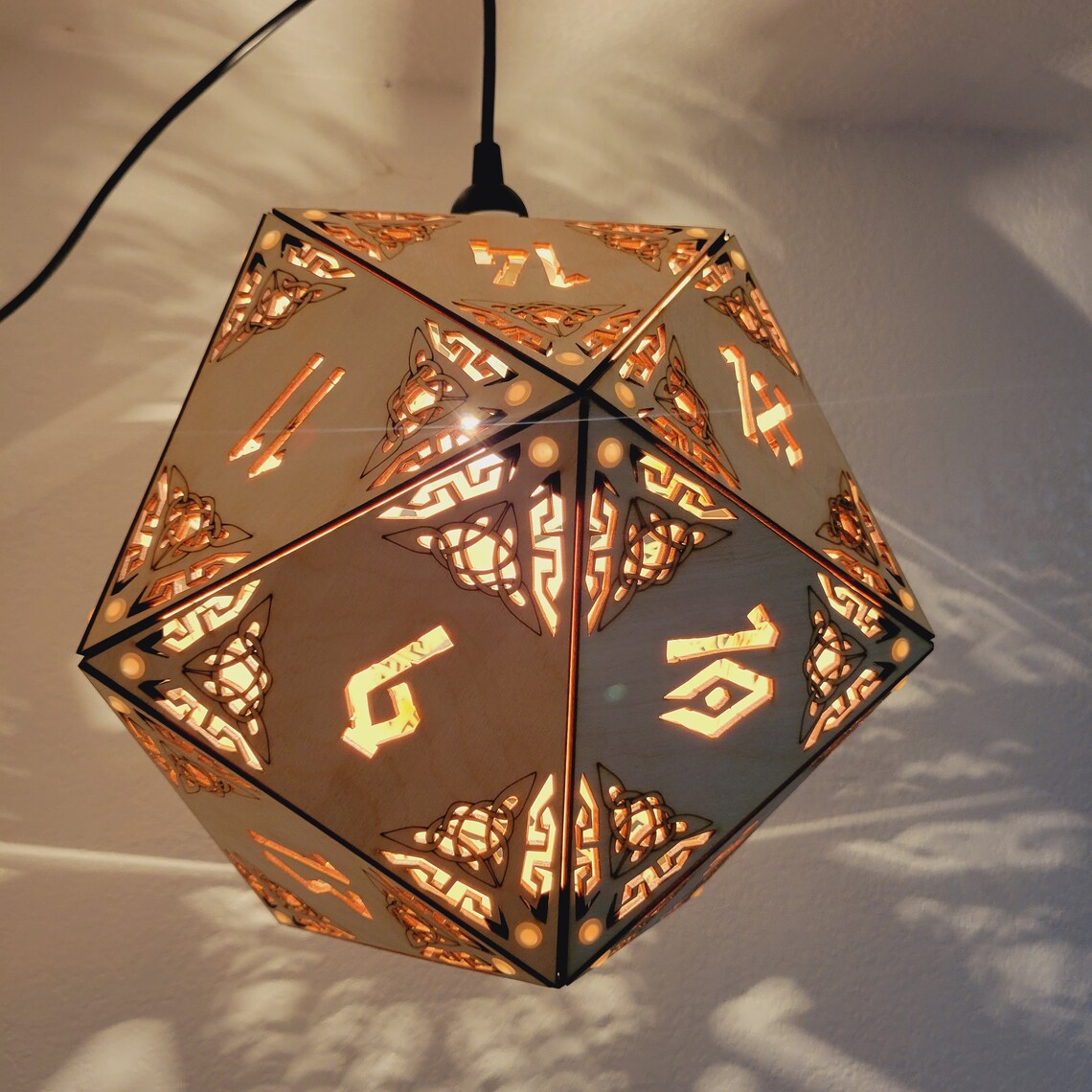 D20 Dungeons and Dragons Dice Lamp Hanging Pendant Etsy