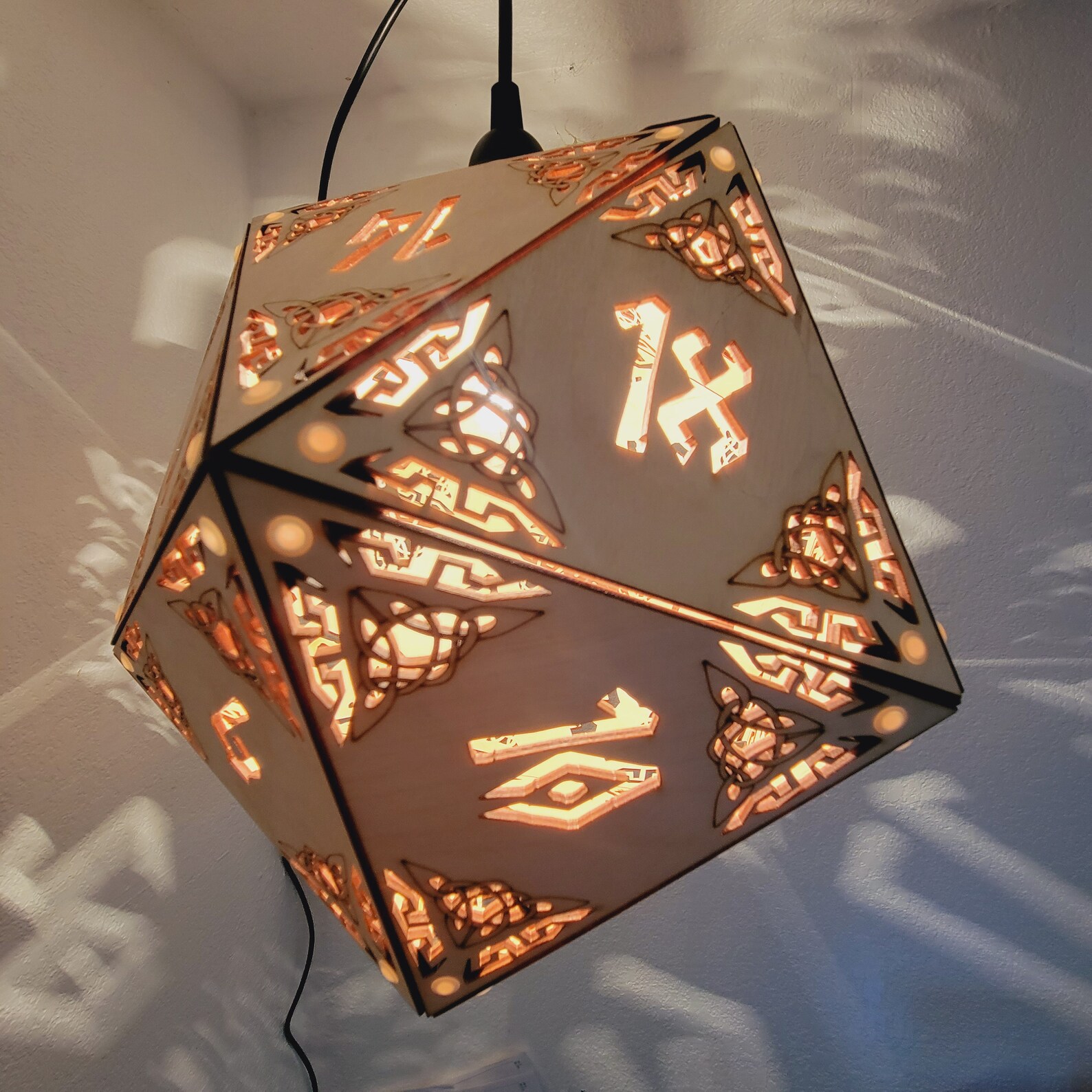 D20 Dungeons and Dragons Dice Lamp Hanging Pendant Etsy