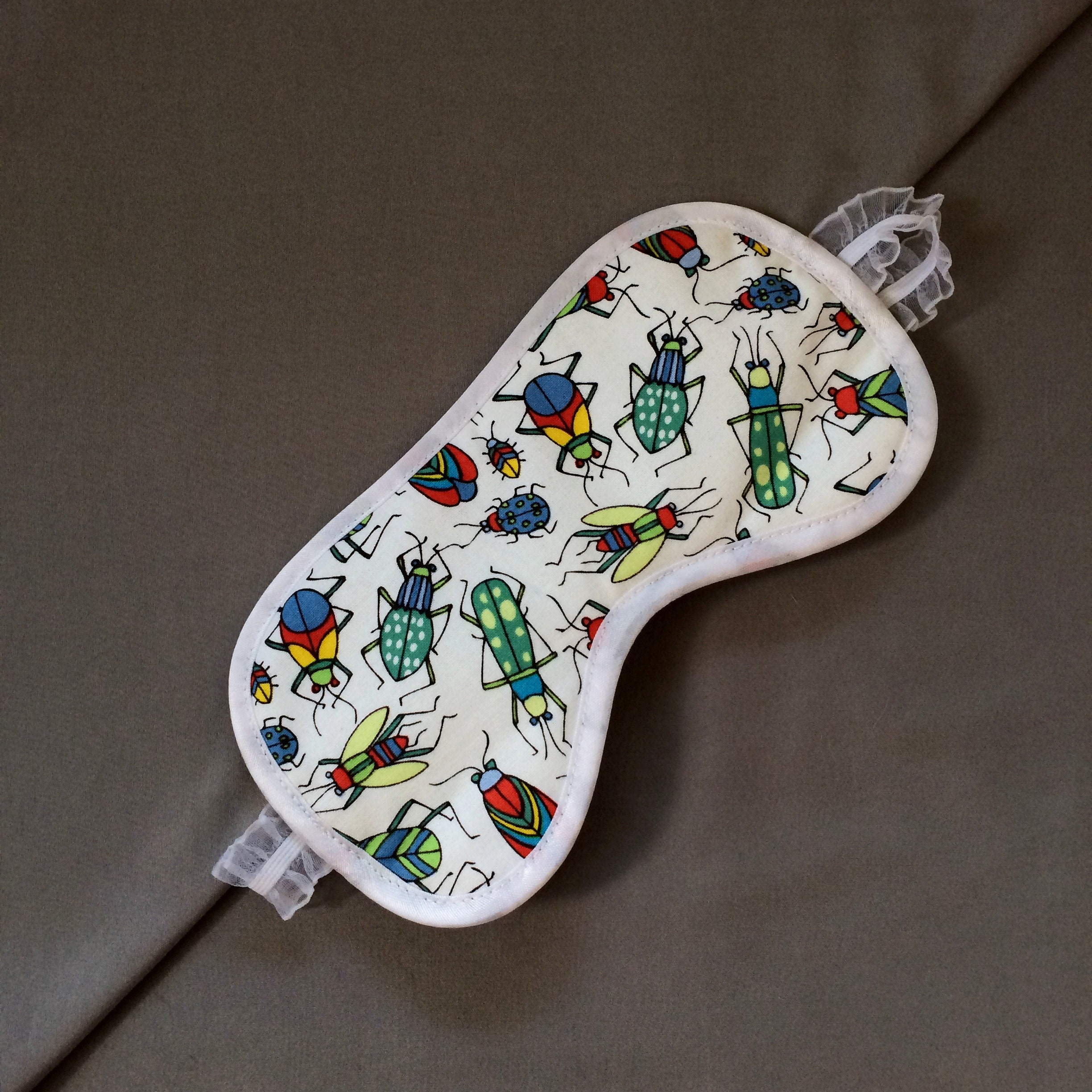 Sleep mask. Organic cotton eye mask. Night eyemask beetles Etsy
