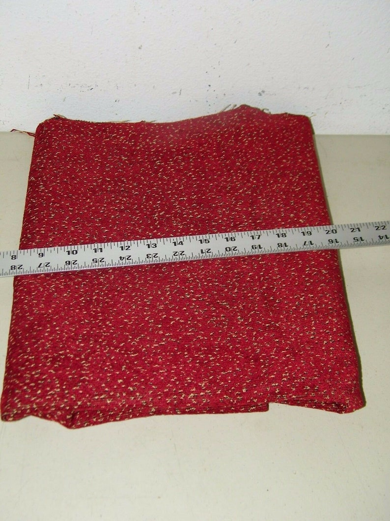 Vintage Speckled Wine Chenille Home Dec Upholstery Fabric 26 X 44 Inches