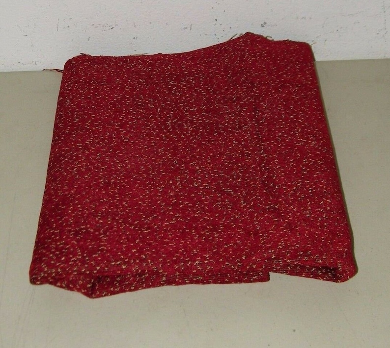Vintage Speckled Wine Chenille Home Dec Upholstery Fabric 26 X 44 Inches