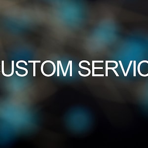 Könnte beinhalten: Ein verschwommener Hintergrund mit dem Text "CUSTOM SERVICE" in Weiß.