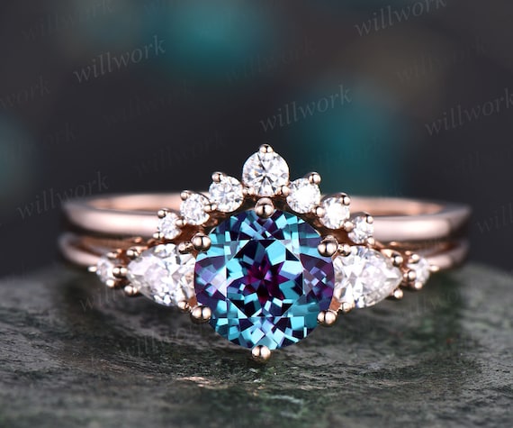 Etsy alexandrite engagement ring best sale